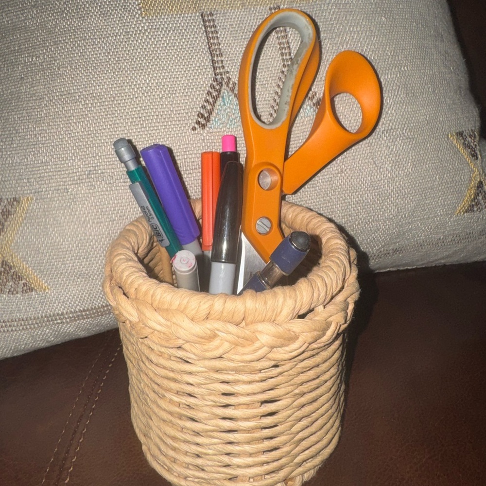 Woven Rattan Basket Organizer